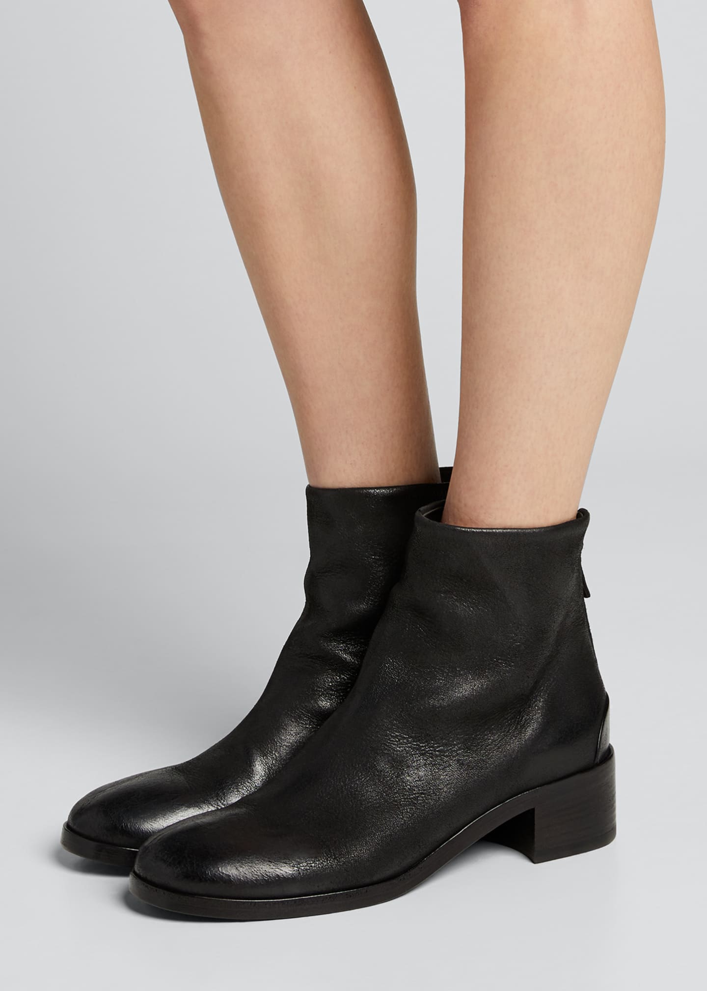 Marsell Listo Rustic Leather Zip Booties Bergdorf Goodman