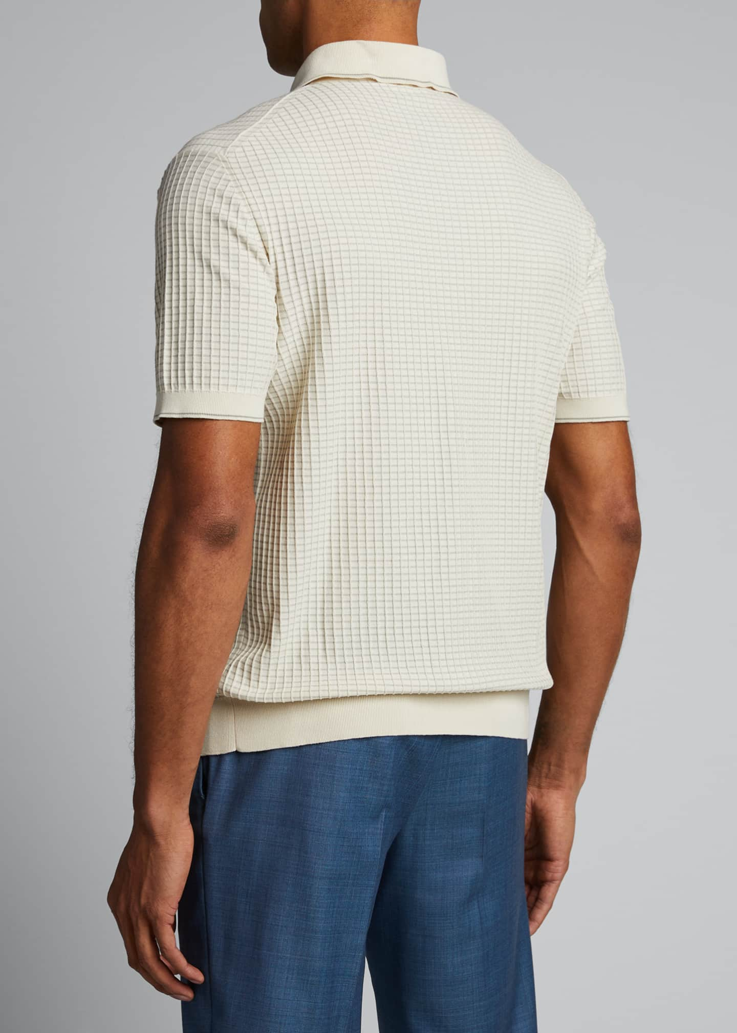 Brioni Men's Waffle-Knit Polo Shirt - Bergdorf Goodman