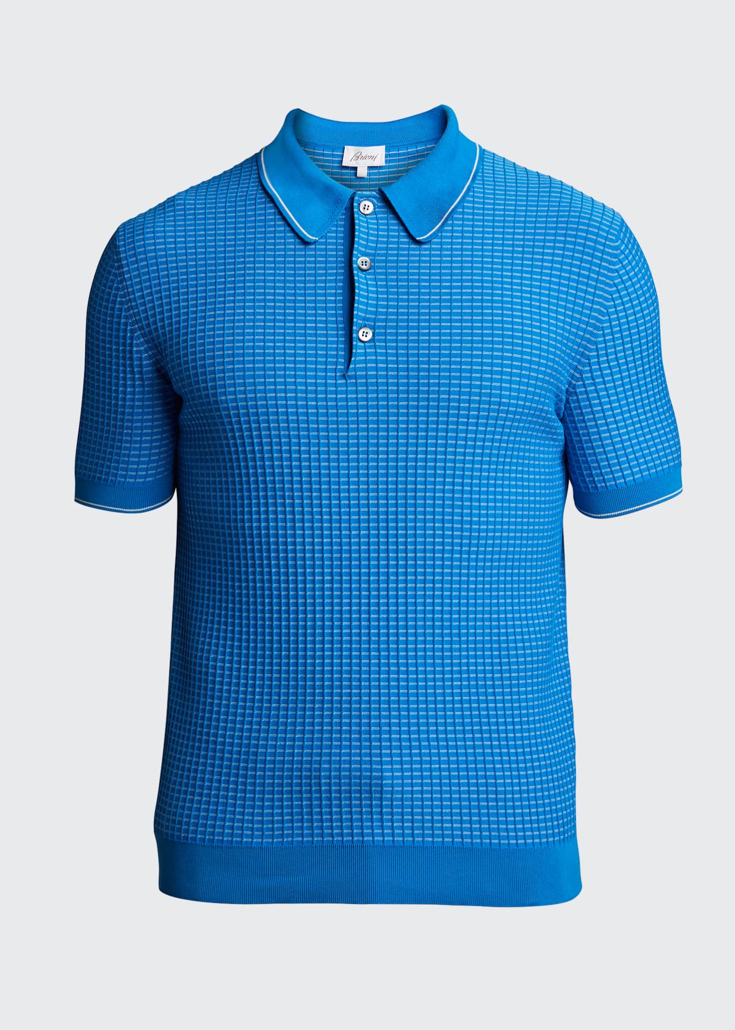 Brioni Men's WaffleKnit Polo Shirt Bergdorf Goodman