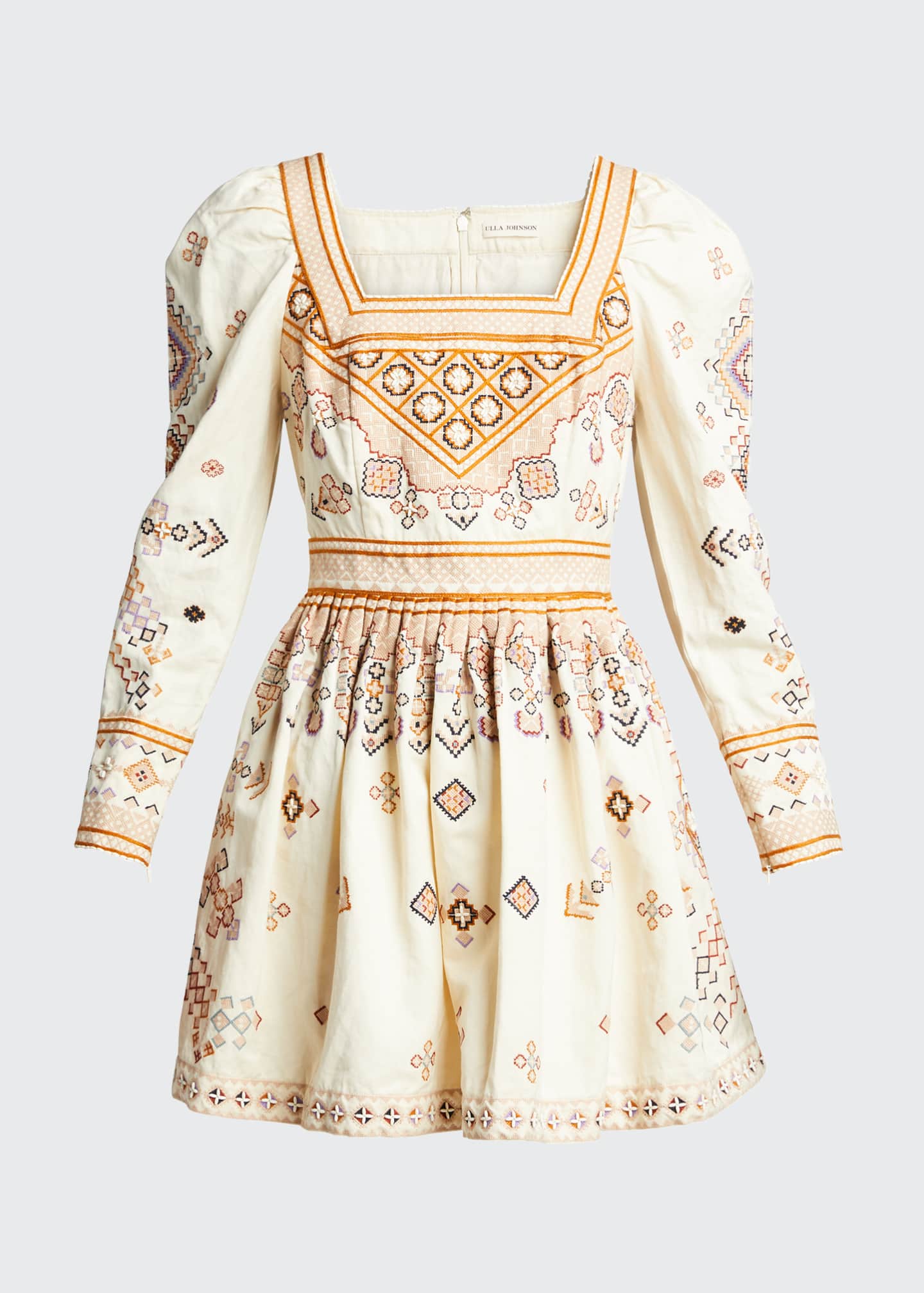 Ulla Johnson Adilah Embroidered Long-Sleeve Dress - Bergdorf Goodman