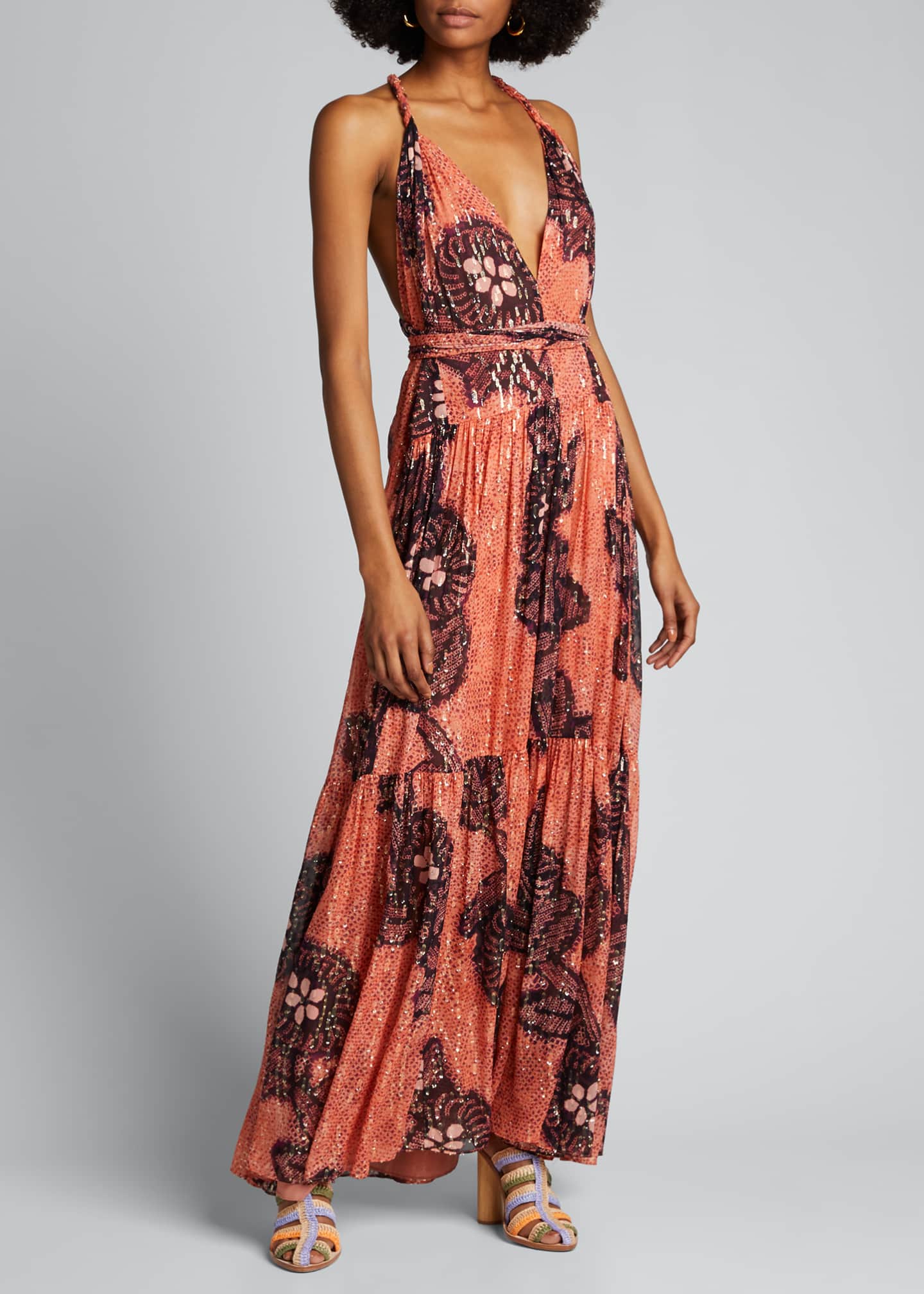 Ulla Johnson Kemala Printed OpenBack Maxi Dress Bergdorf Goodman