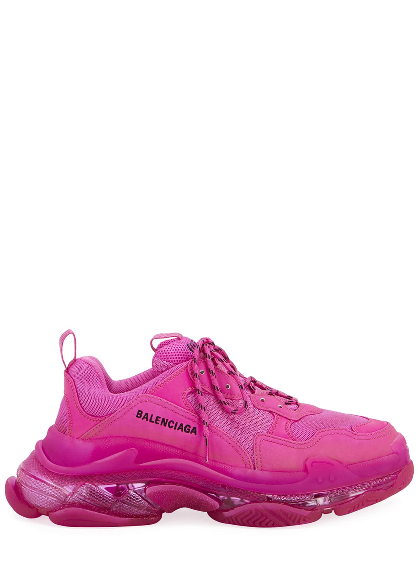 Balenciaga Men's Triple S Neon Clear-Sole Sneakers - Bergdorf Goodman