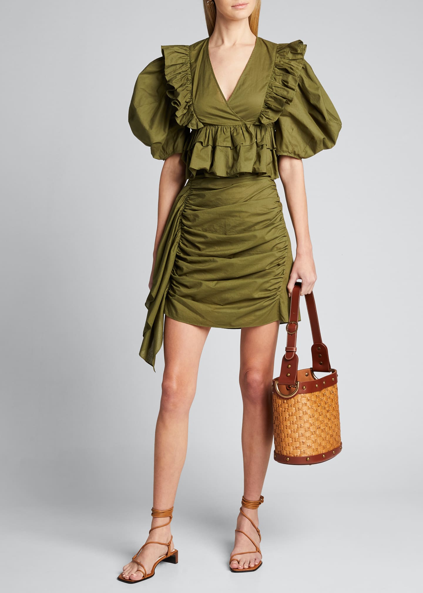 Rhode Hannah Ruched Draped Skirt Bergdorf Goodman