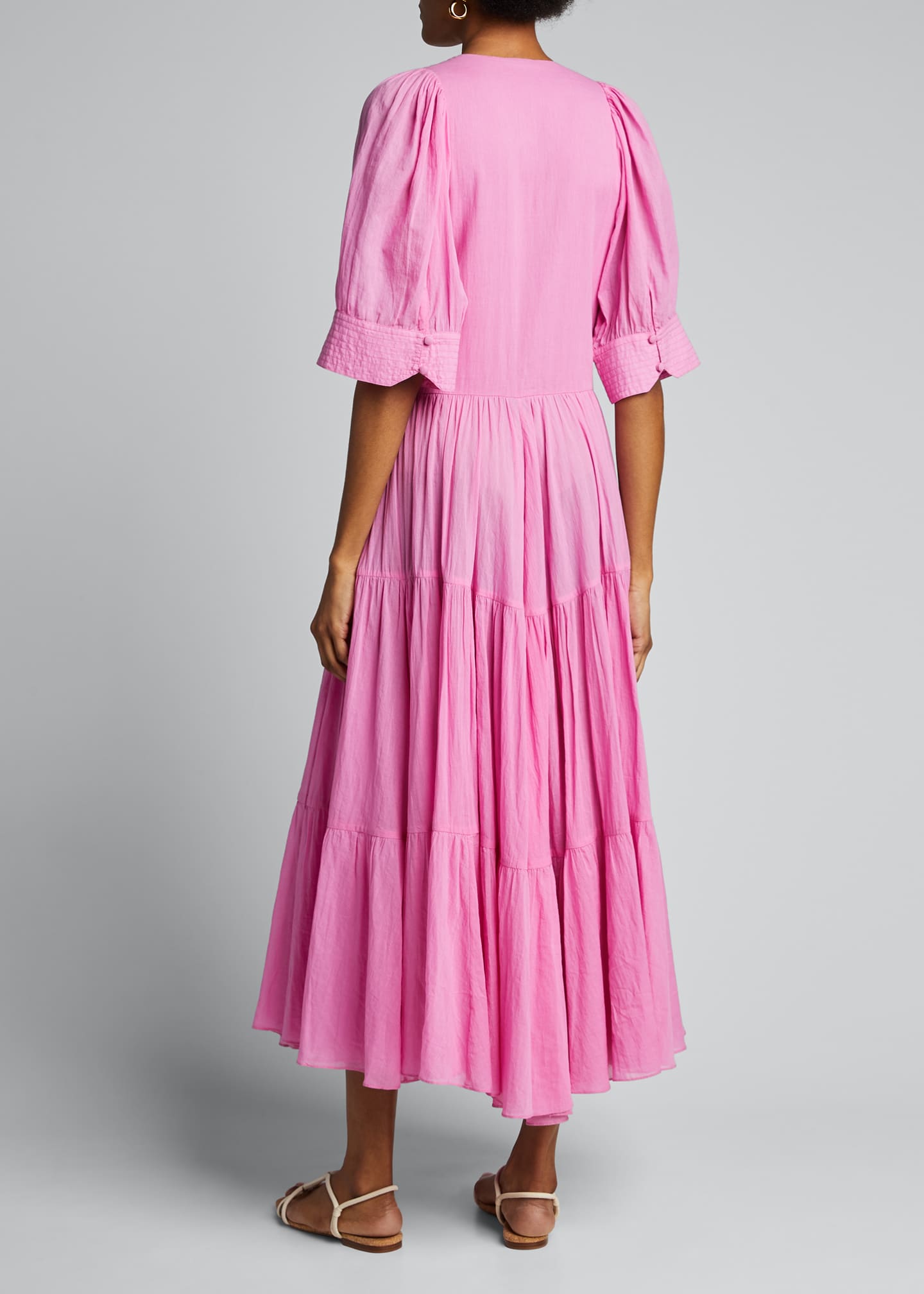 Rhode Gina Tiered Short-Sleeve Wrap Dress - Bergdorf Goodman