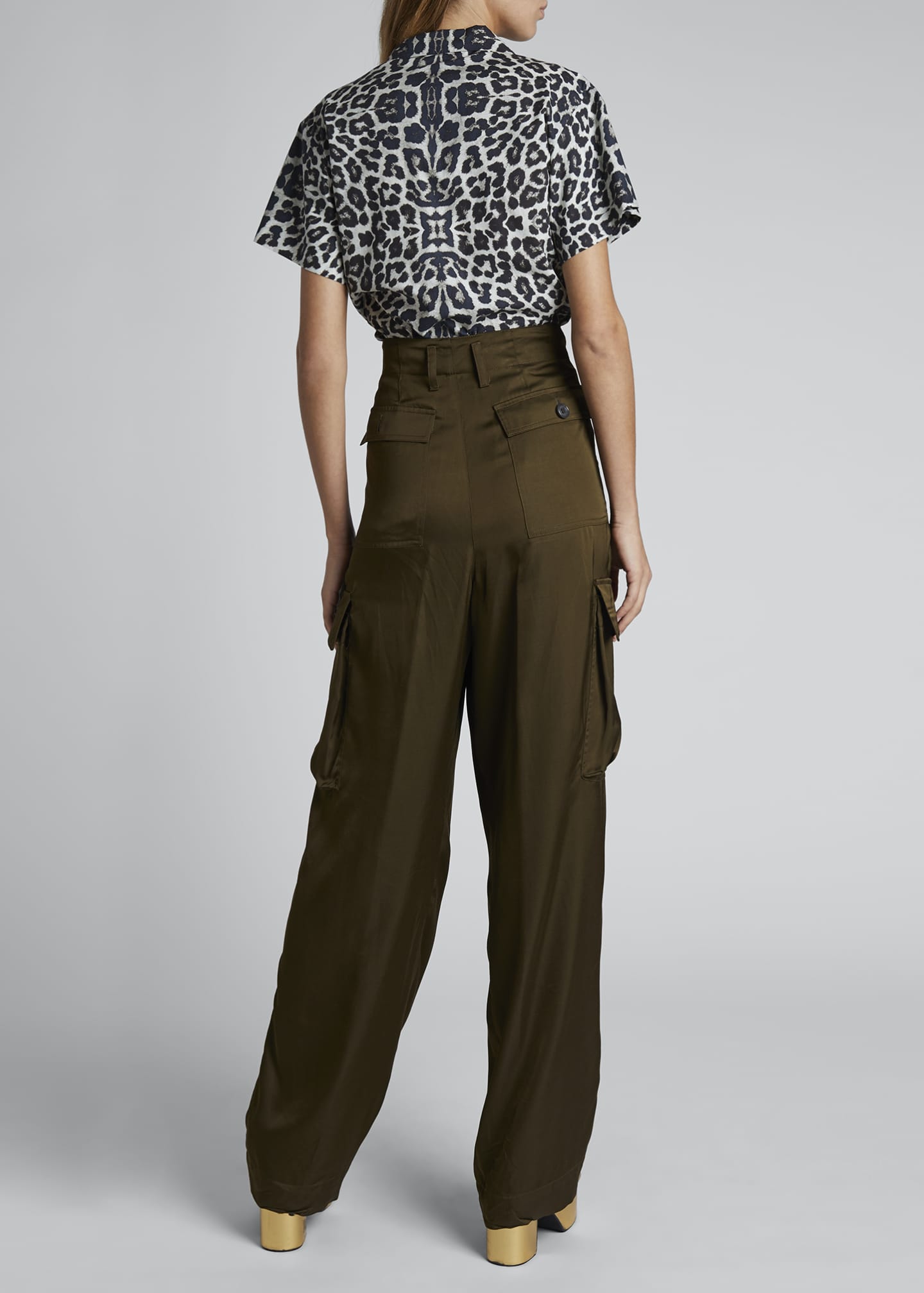high rise cargo pants