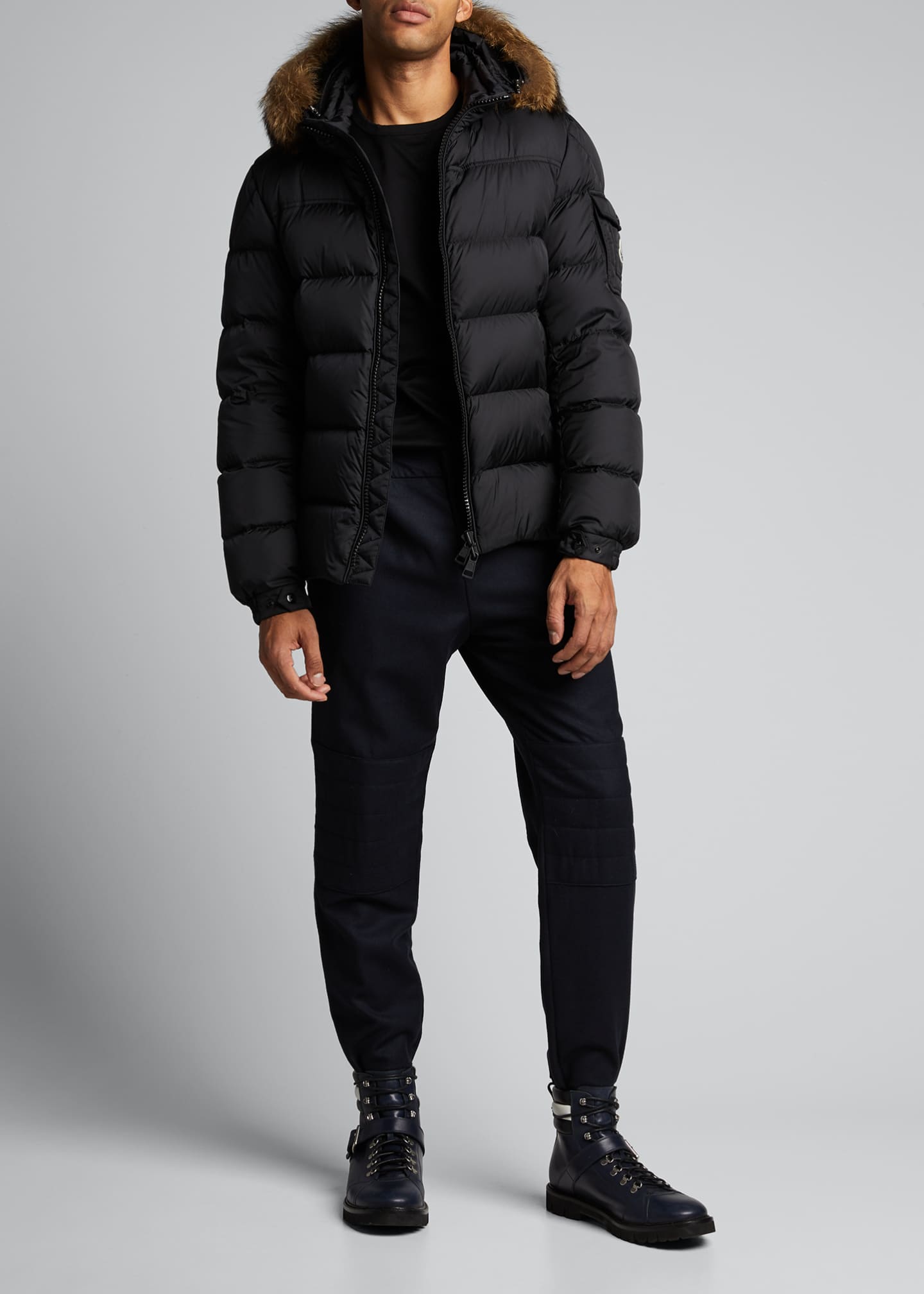 moncler marque fur trim jacket