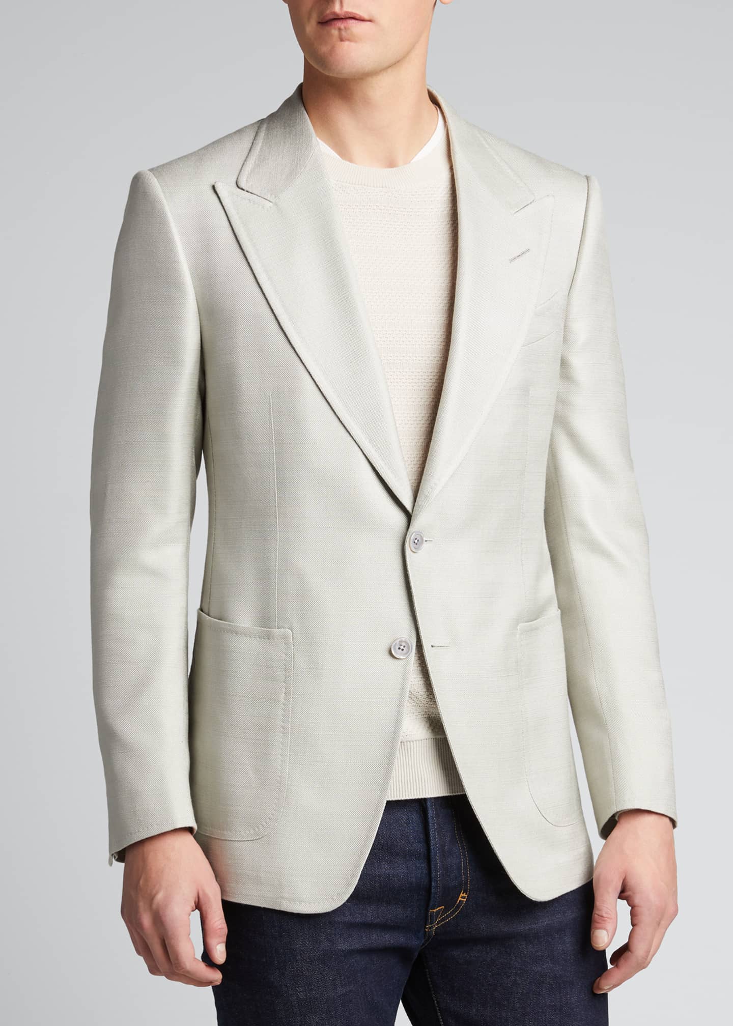 TOM FORD Men's Shelton Silk Canvas Sport Jacket Bergdorf Goodman