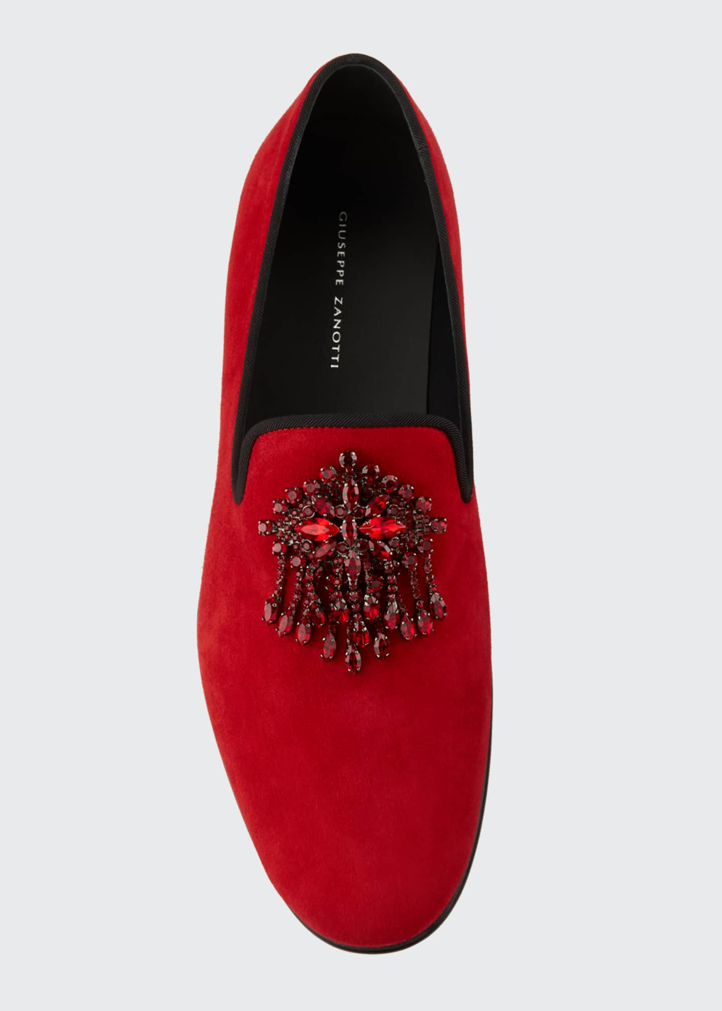 red giuseppe loafers