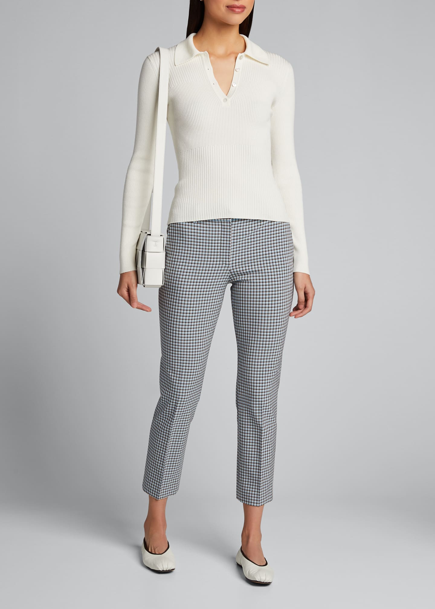 Theory LongSleeve Ribbed Polo Shirt Bergdorf Goodman