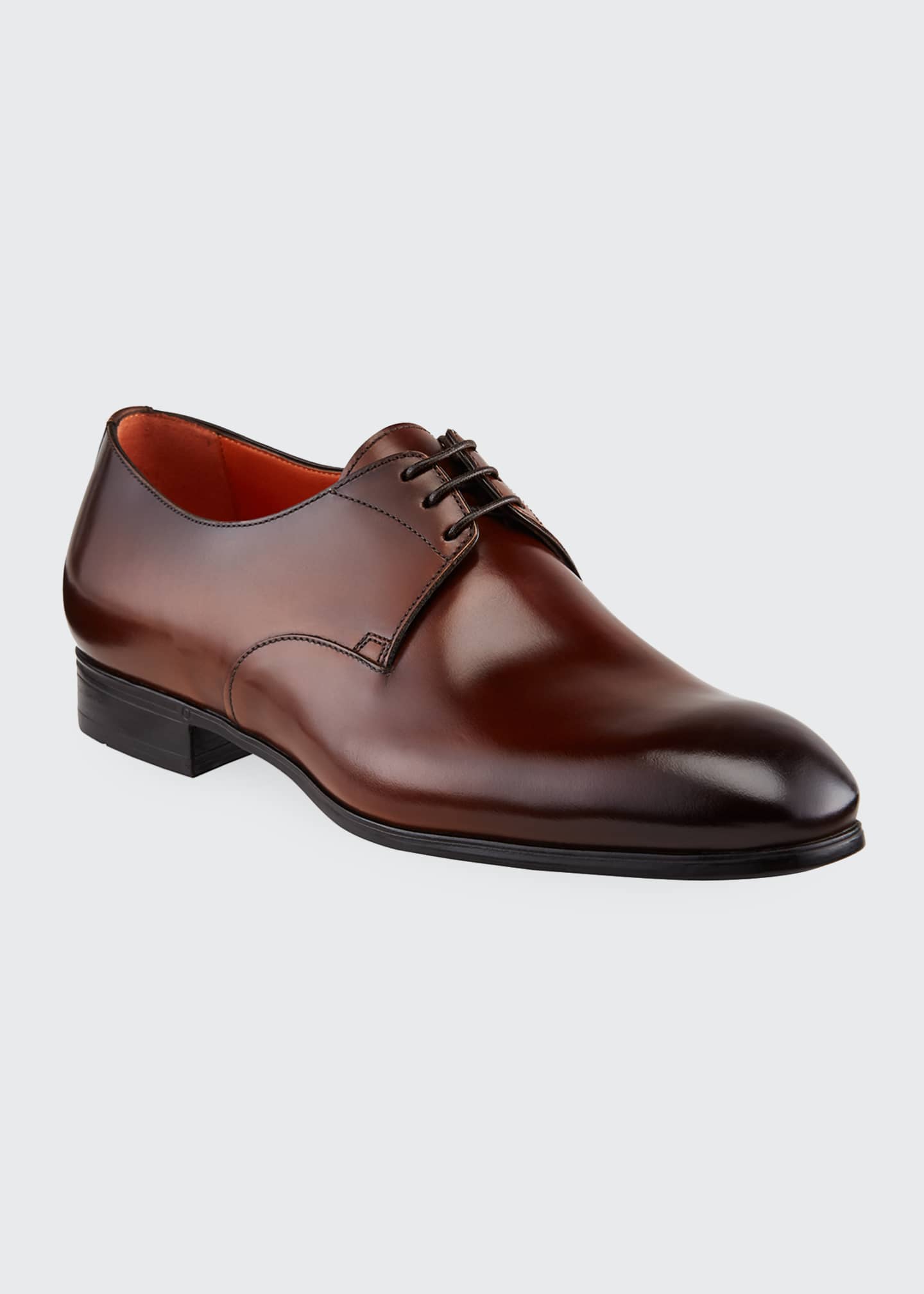 Santoni Men S Induct Burnished Leather Derby Shoes Bergdorf Goodman
