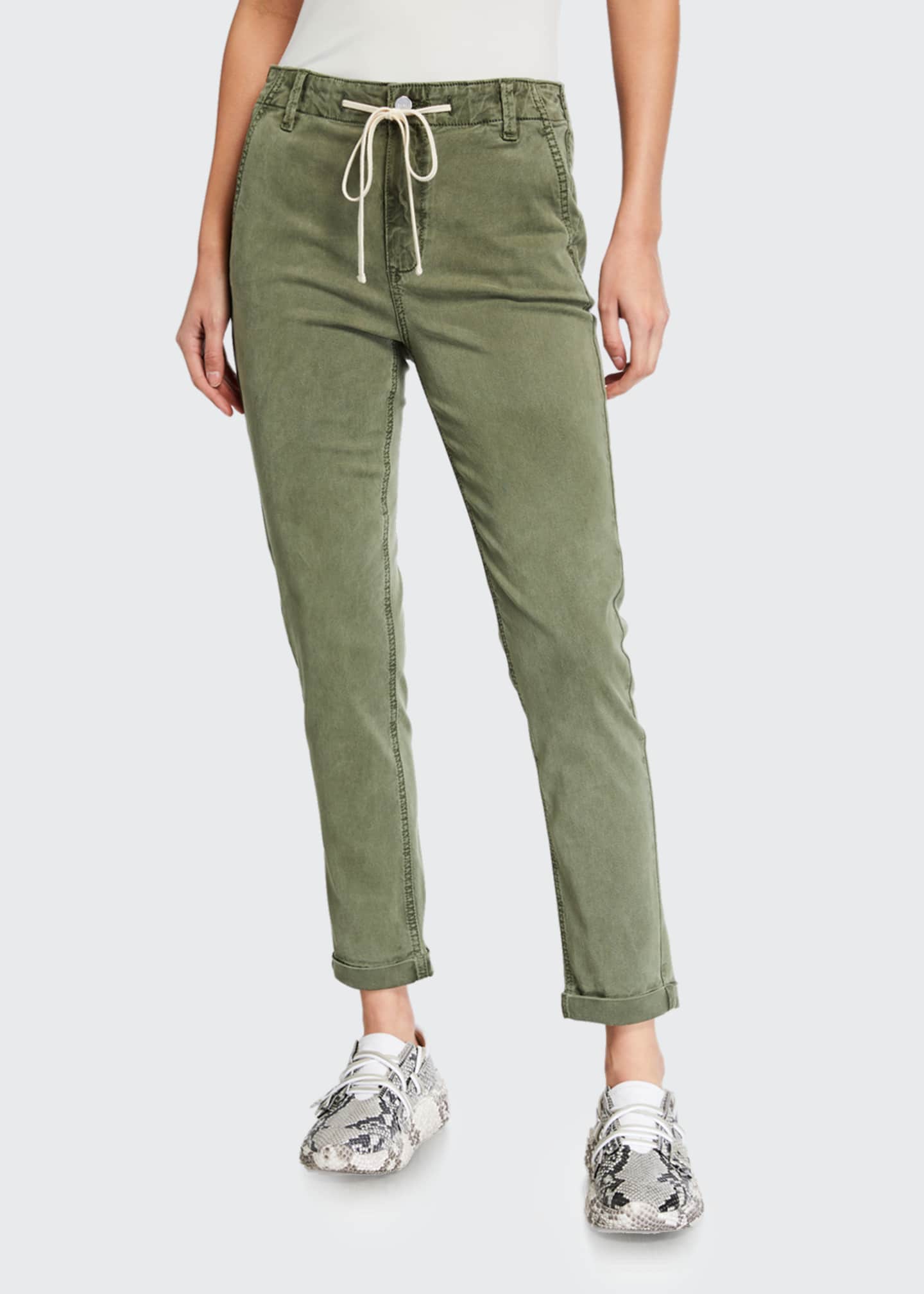 PAIGE Cuffed Drawstring Ankle Pants Bergdorf Goodman