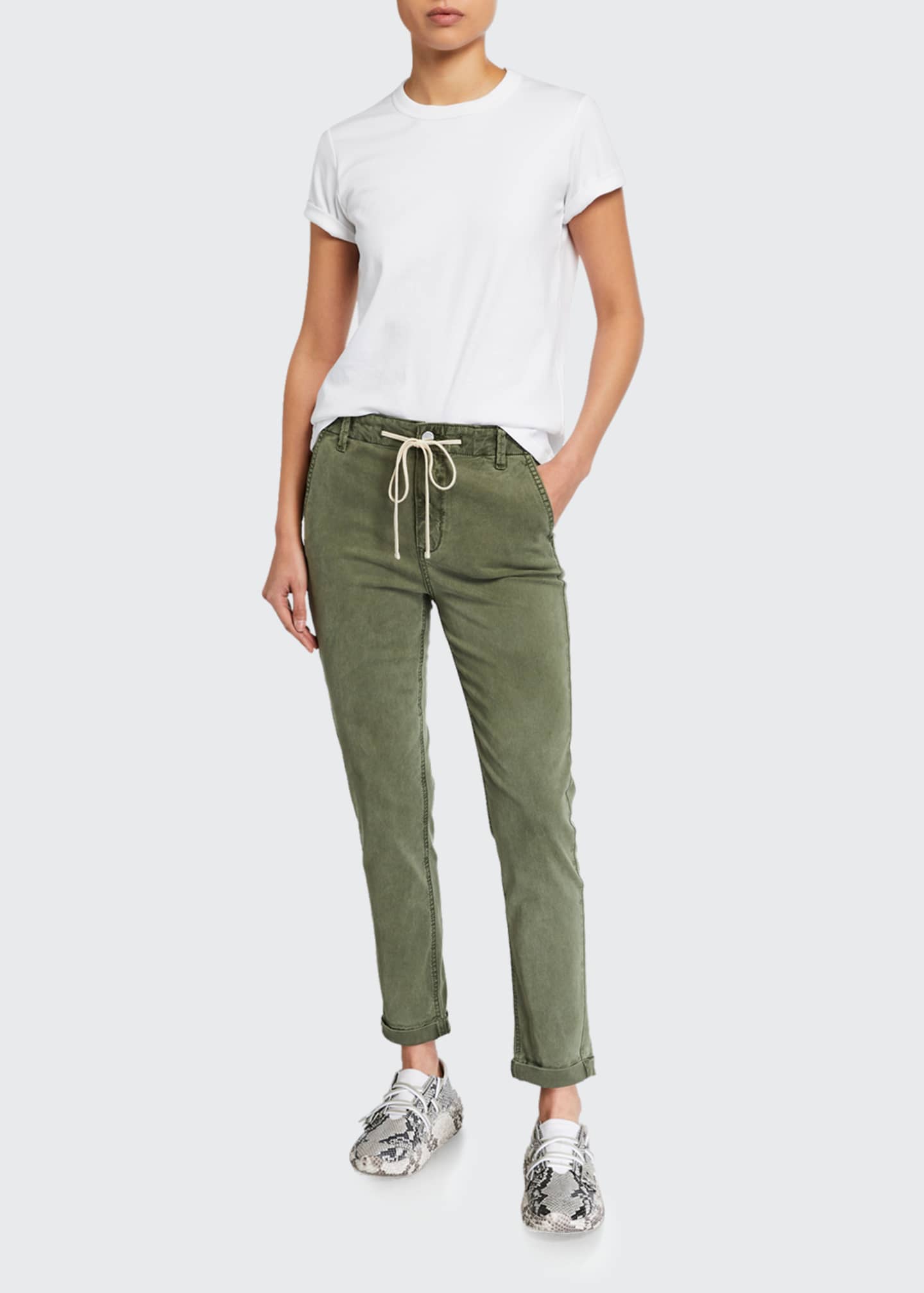 PAIGE Cuffed Drawstring Ankle Pants Bergdorf Goodman