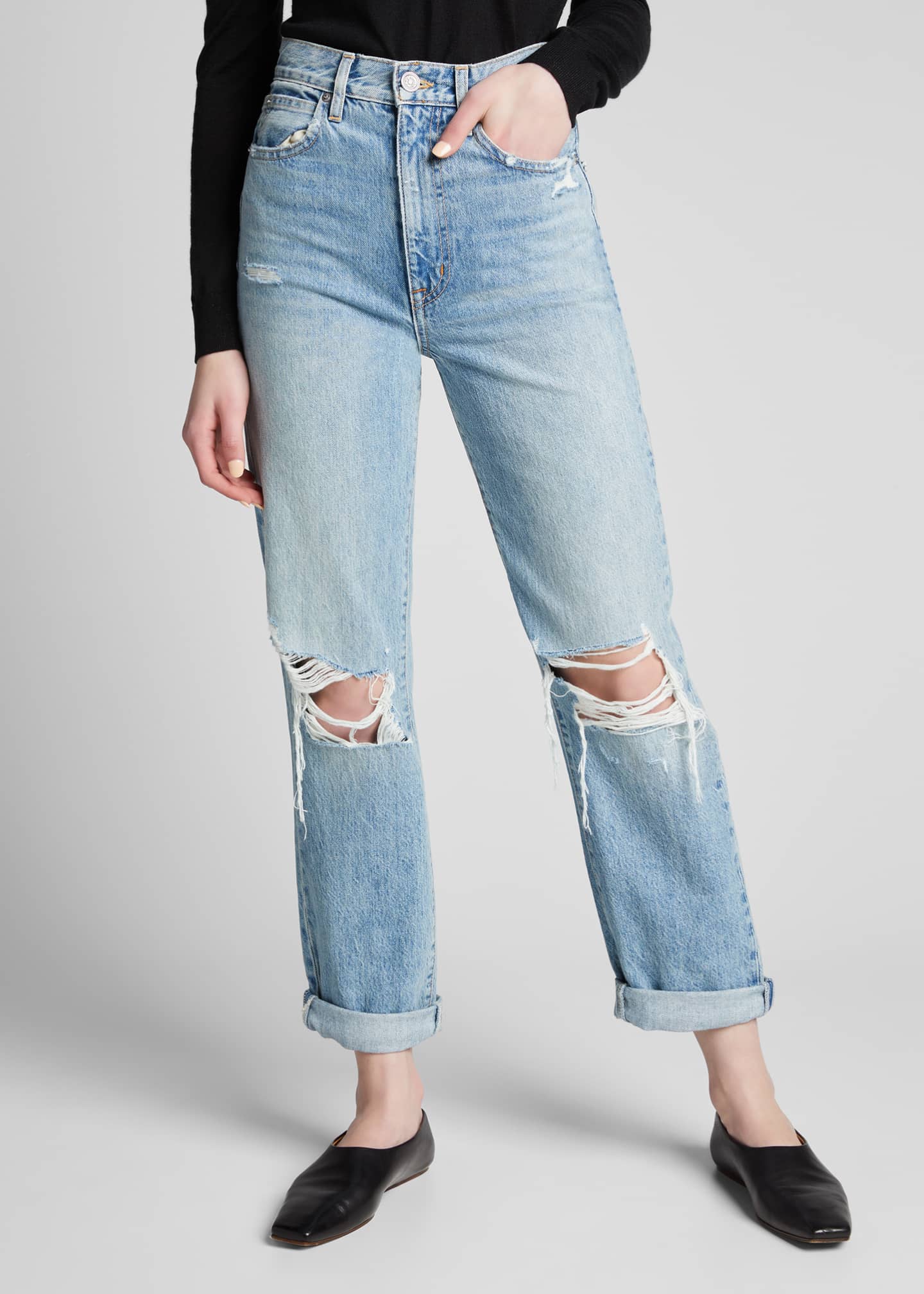 SLVRLAKE Dakota Straight-Leg Boyfriend Jeans - Bergdorf Goodman
