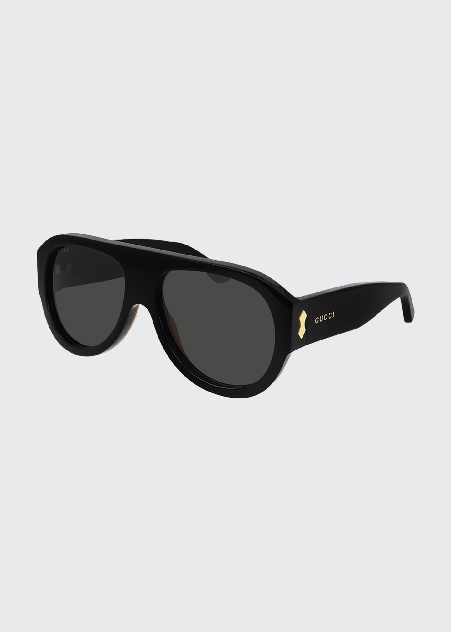 Solid Acetate Aviator Sunglasses 