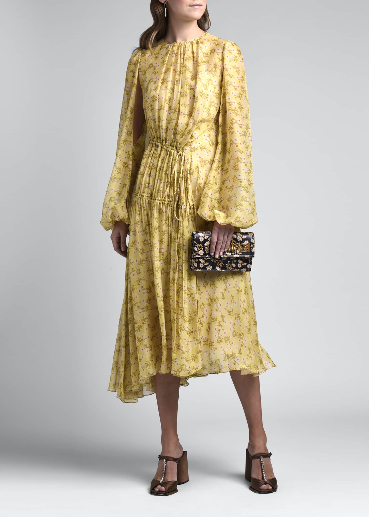 chiffon ruched dress