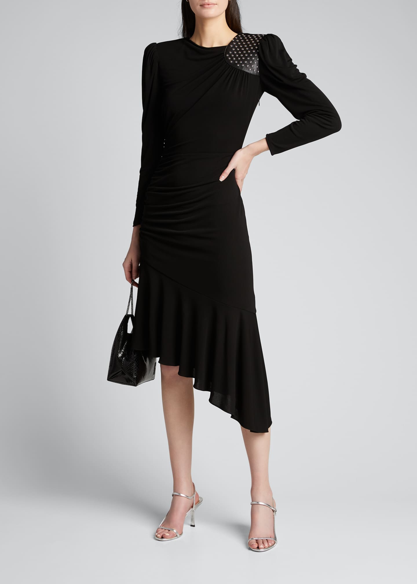 Thierry Mugler Original Grommet-Studded Leather Dress, Black
