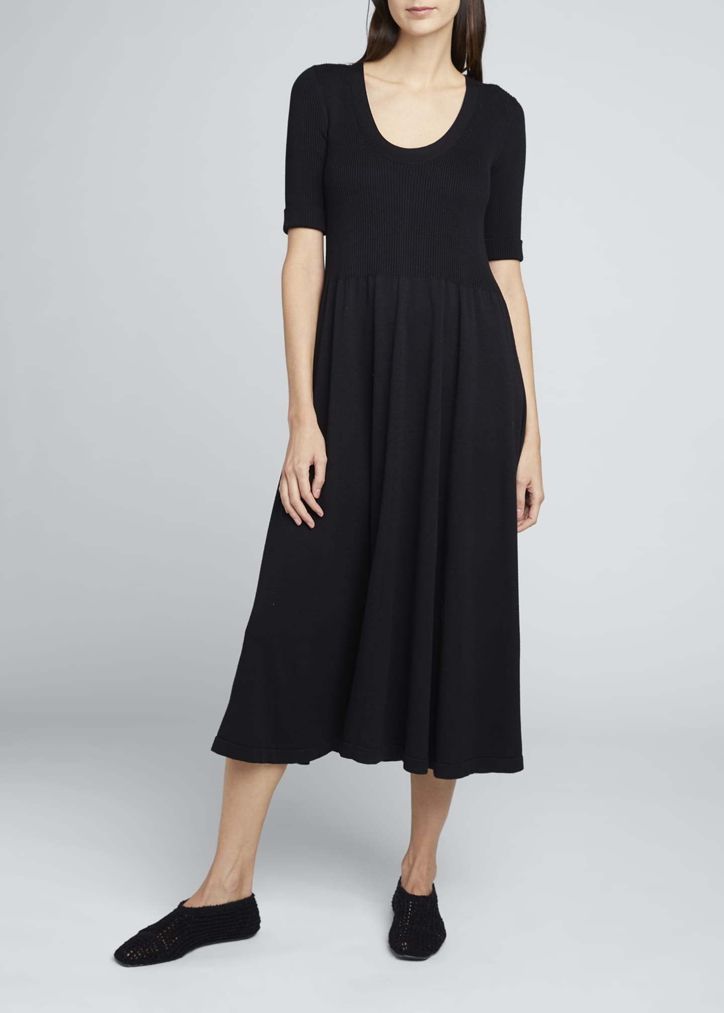 THE ROW Zakaria Jersey 3/4-Sleeve Dress - Bergdorf Goodman