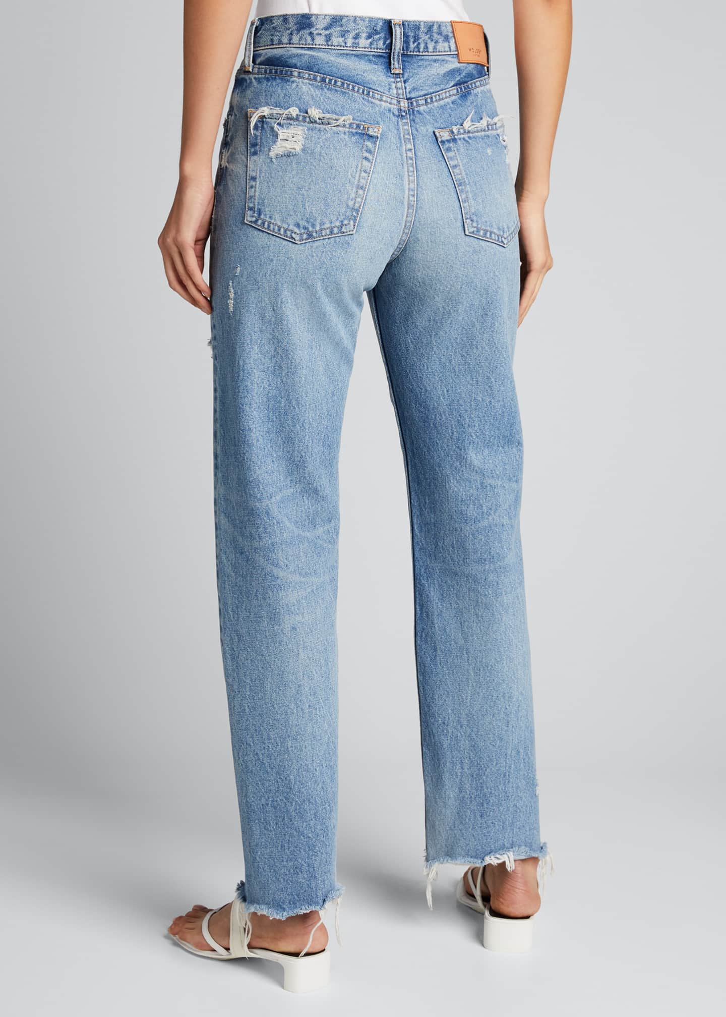MOUSSY VINTAGE Lomita Wide StraightLeg Distressed Jeans Bergdorf Goodman