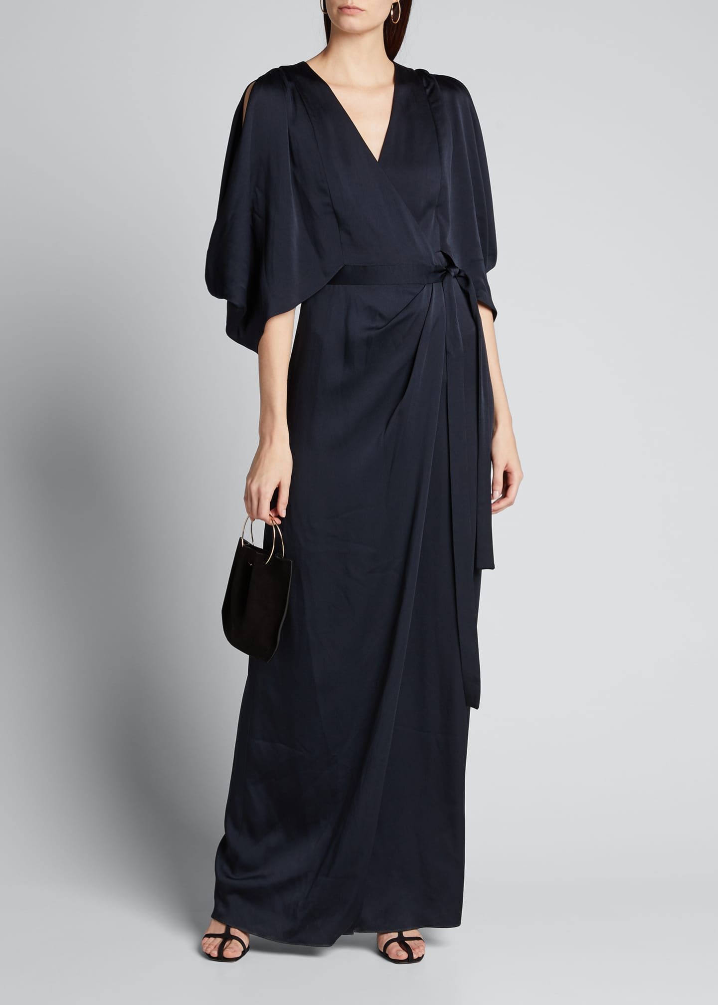 long wrap gown