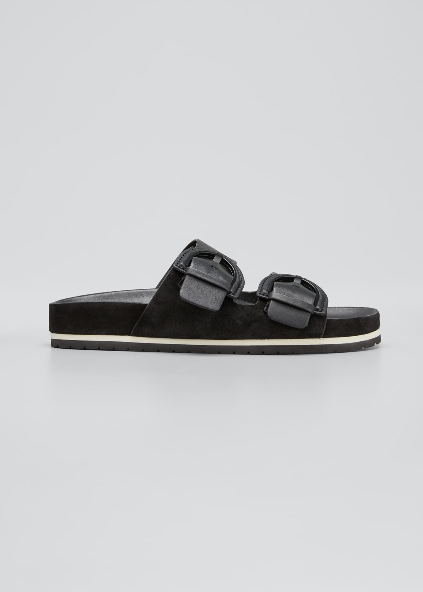 slide sandals with buckle