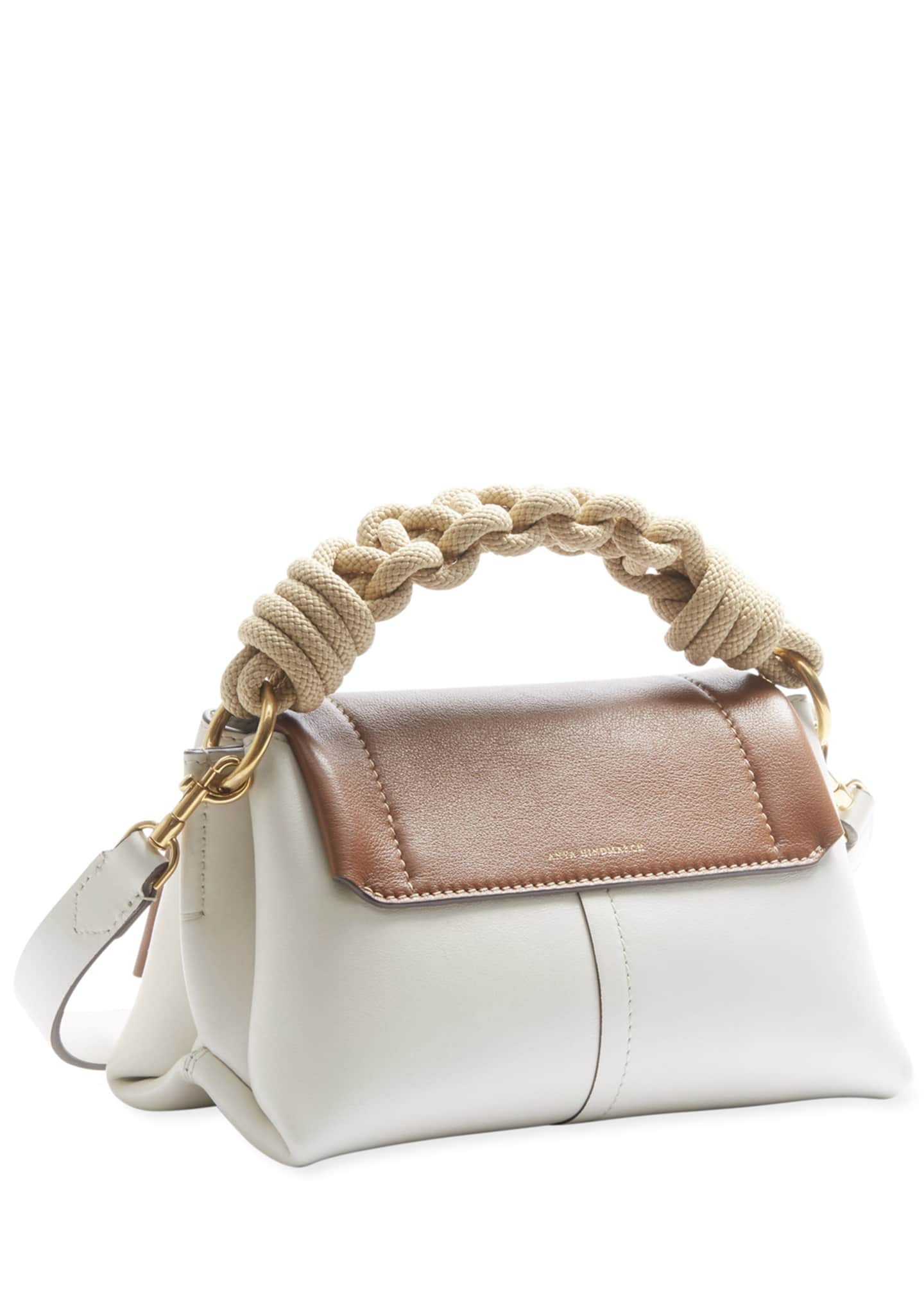 Anya Hindmarch Rope Bow Bag Mini in Soft Leather with Natural Smooth