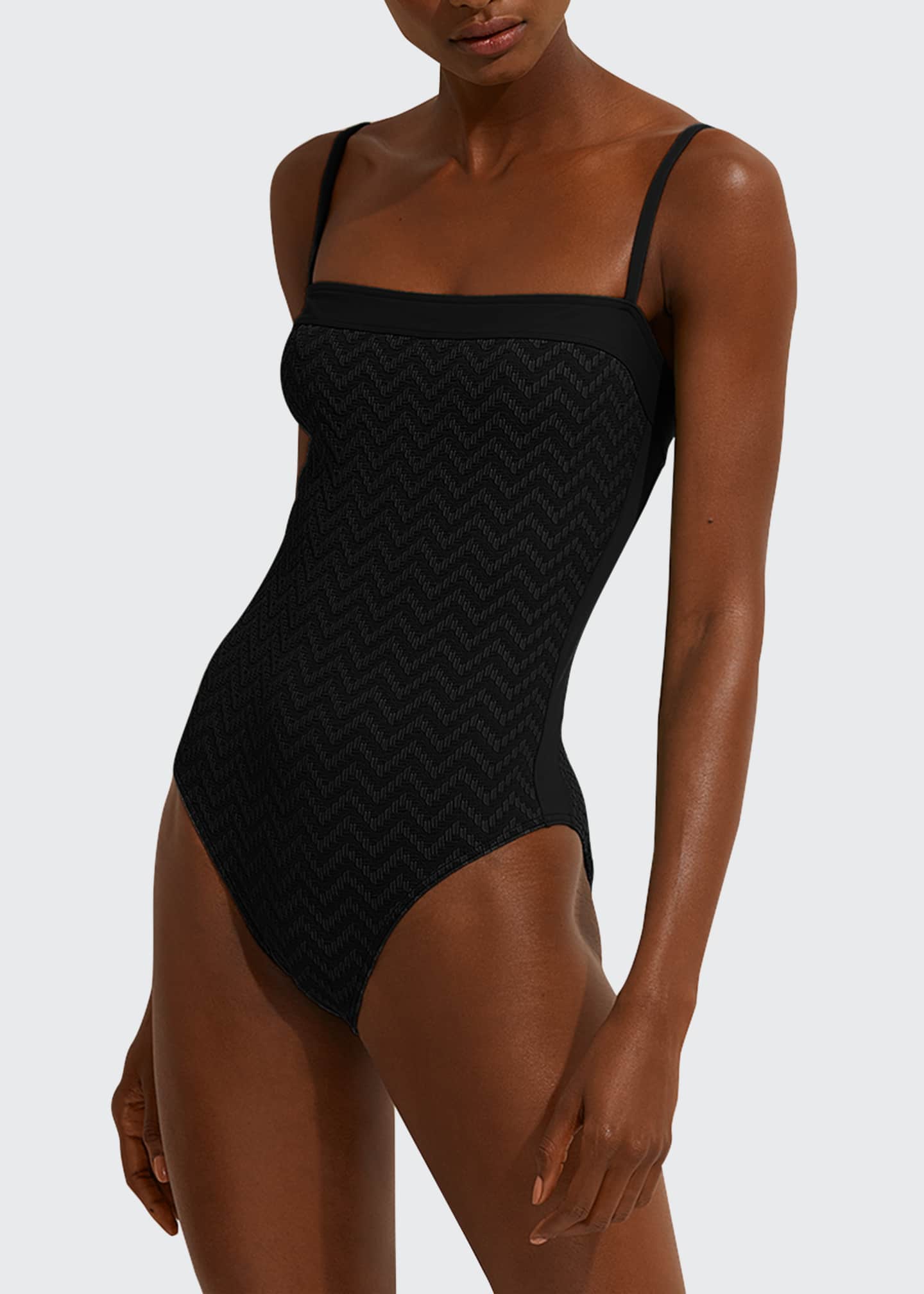 mocassin straight spaghetti strap one piece swimsuit