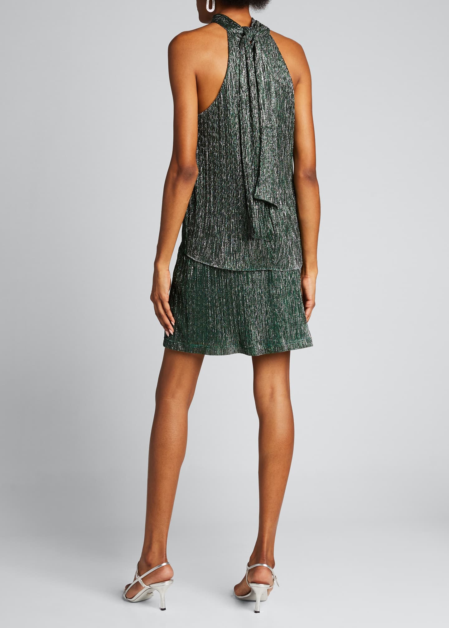 draped metallic dress