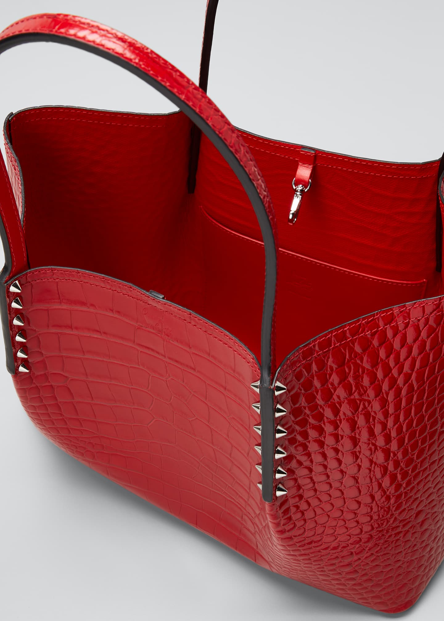 Christian Louboutin Cabarock Small Mock-Croc Spiked ...