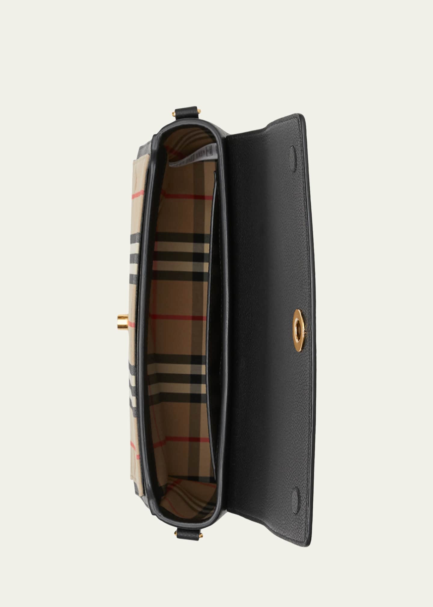 Burberry Note Medium Leather & Vintage Check Crossbody Bag Bergdorf