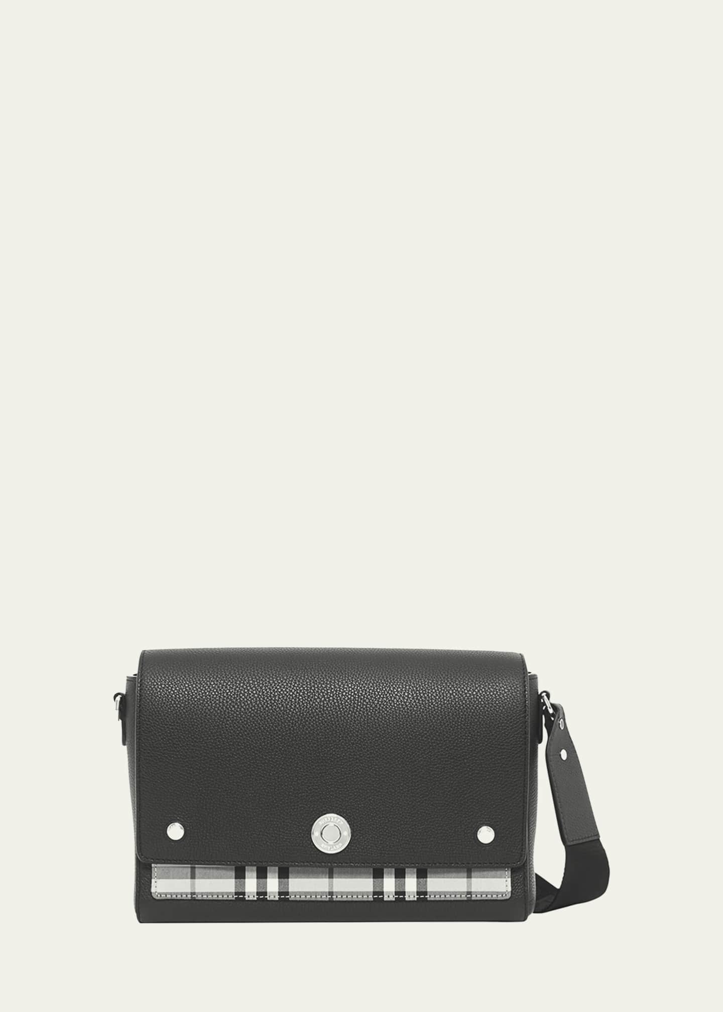 Burberry Note Medium Leather & Vintage Check Crossbody Bag - Bergdorf ...