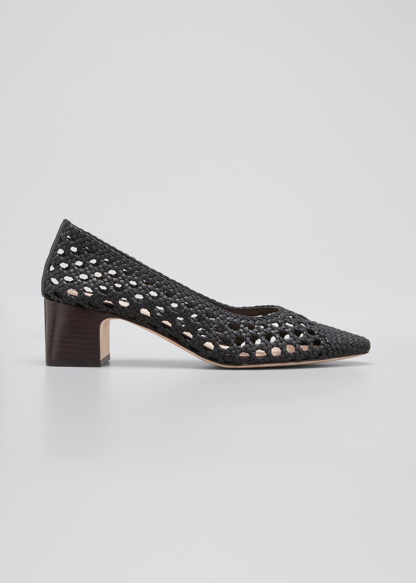 low heel leather pumps