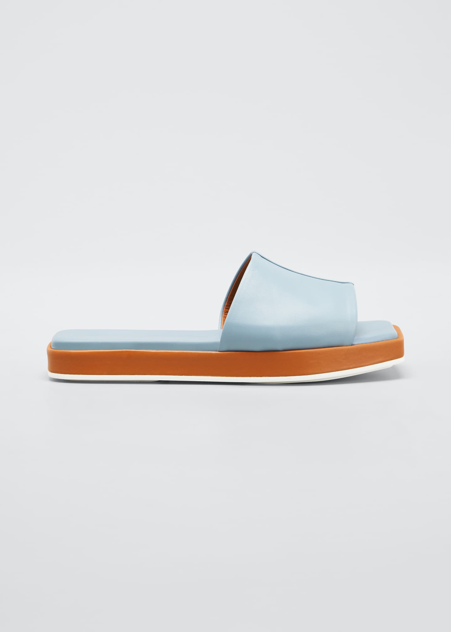 Gray Matters Leather Peep-Toe Flatform Sandals - Bergdorf Goodman