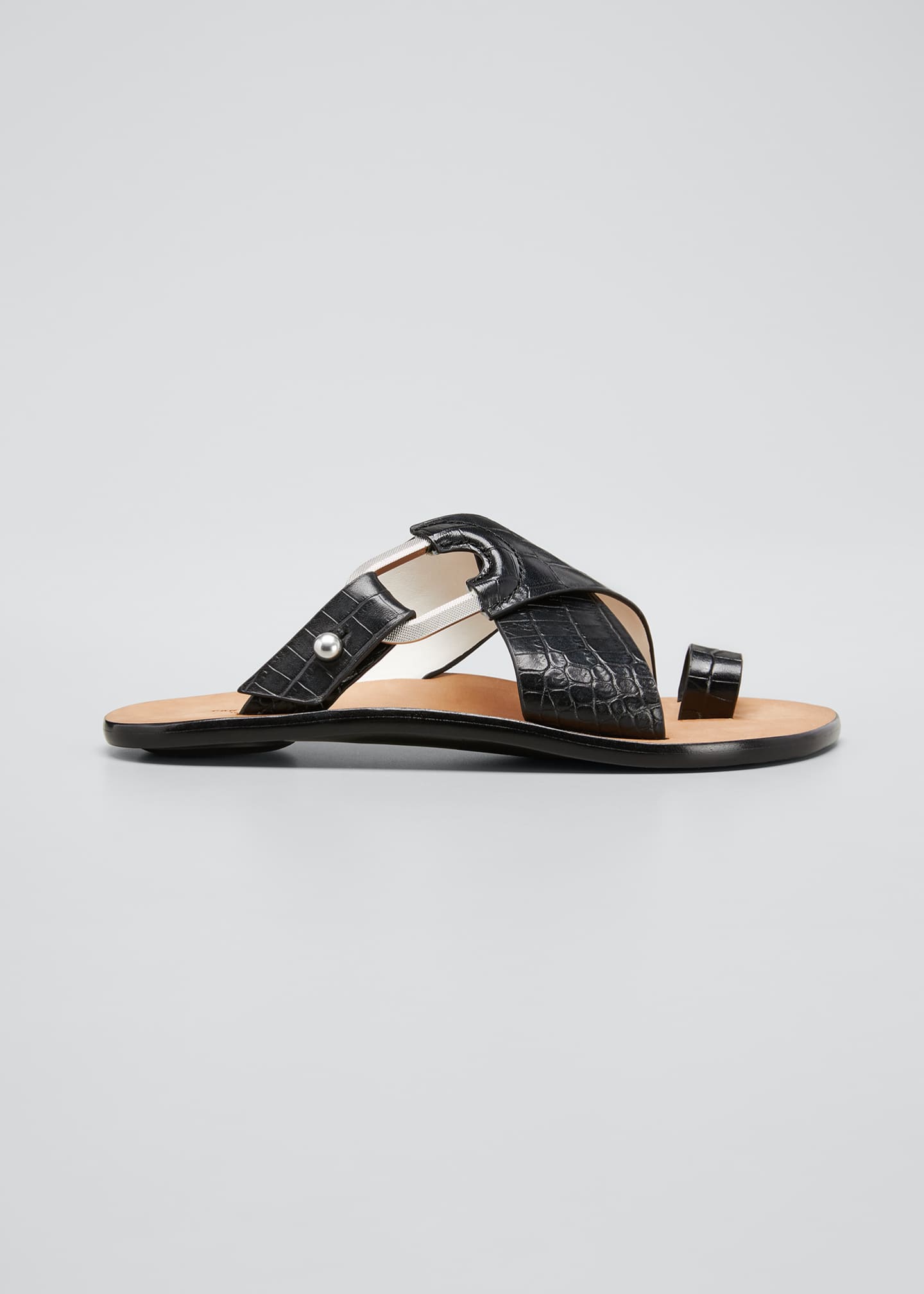 Download Rag & Bone August Mock-Croc Slide Sandals - Bergdorf Goodman