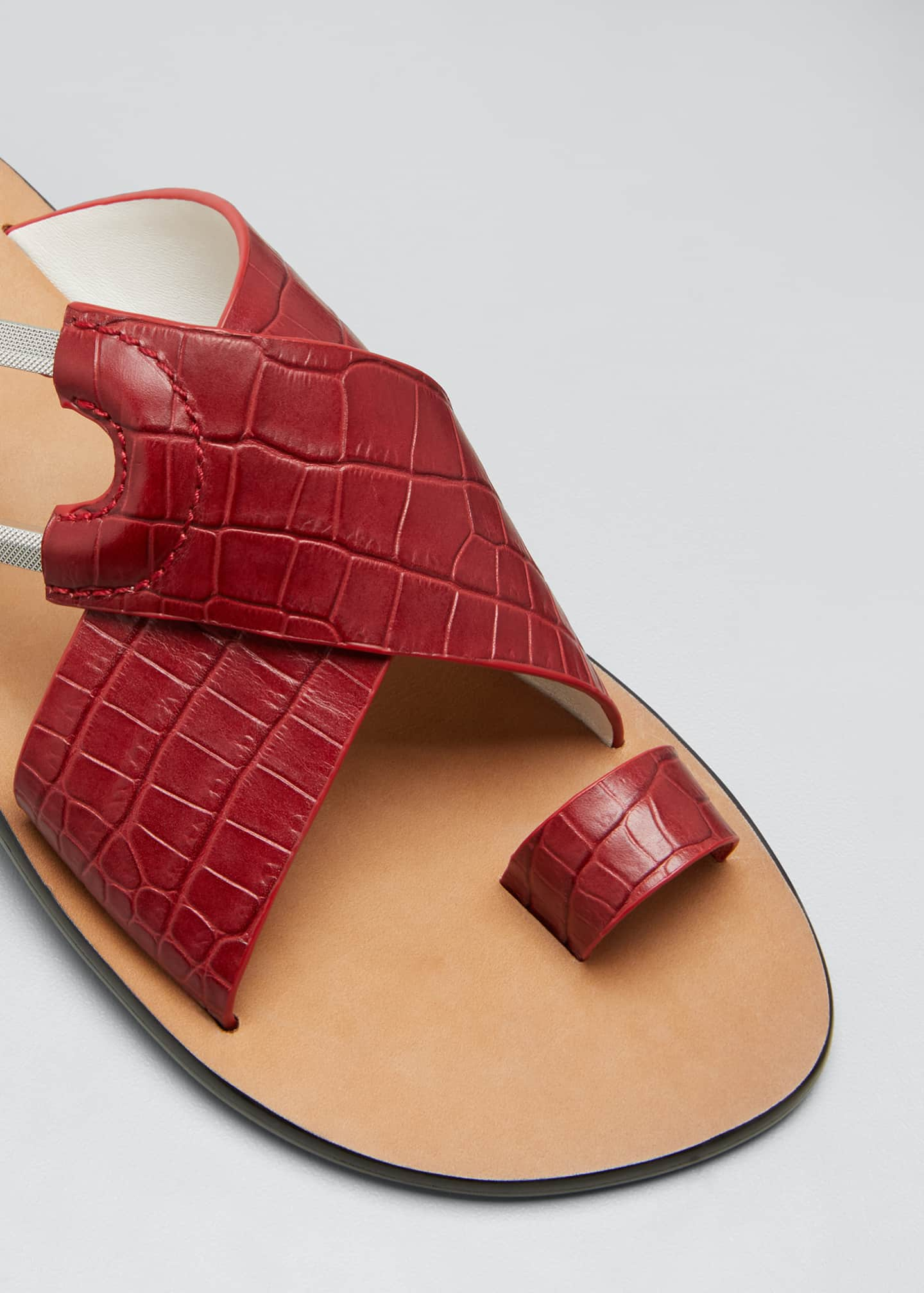 Download Rag & Bone August Mock-Croc Slide Sandals - Bergdorf Goodman