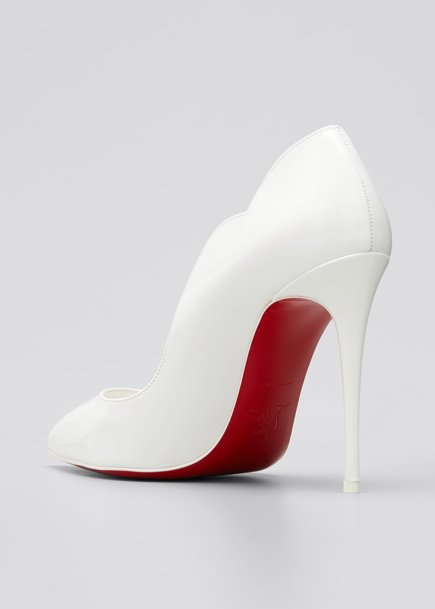 christian louboutin hot chick 100 patent red sole pumps