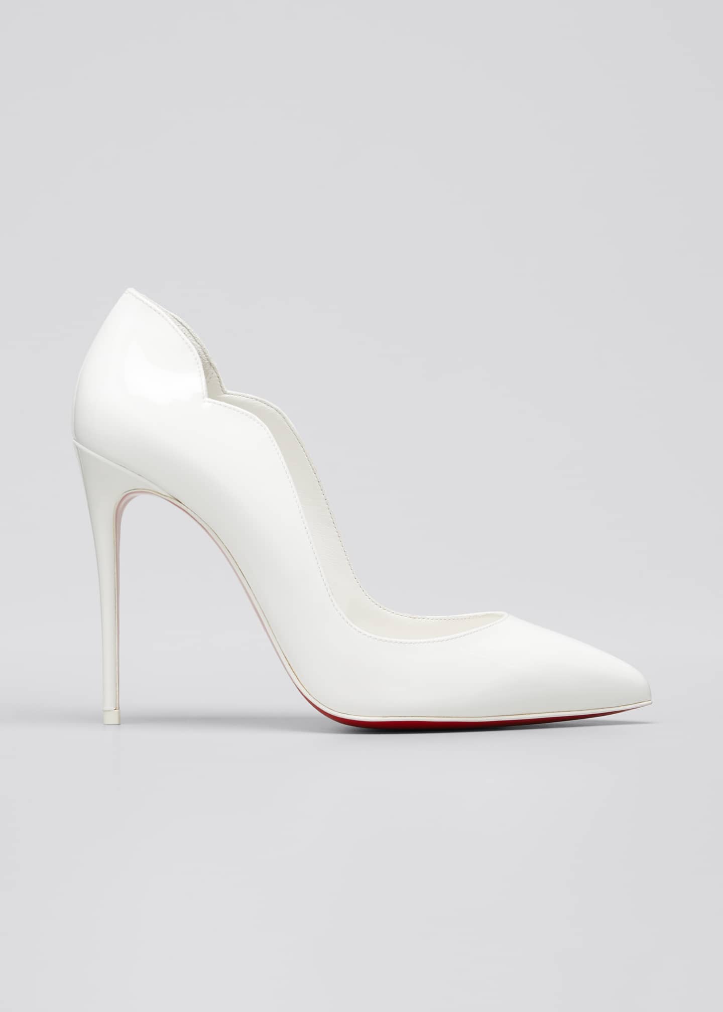 christian louboutin hot chick 100 patent red sole pumps