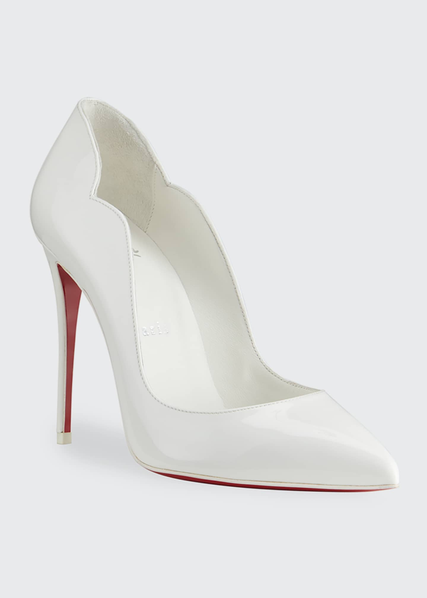christian louboutin hot chick 100 patent red sole pumps