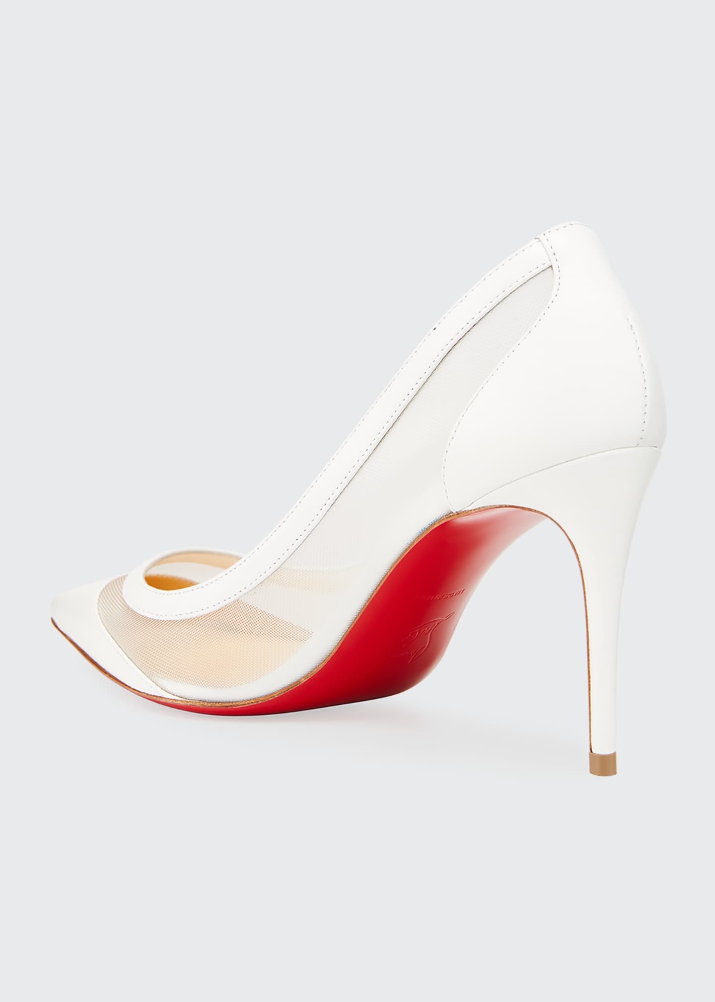 christian louboutin galativi mesh pointed red sole flats