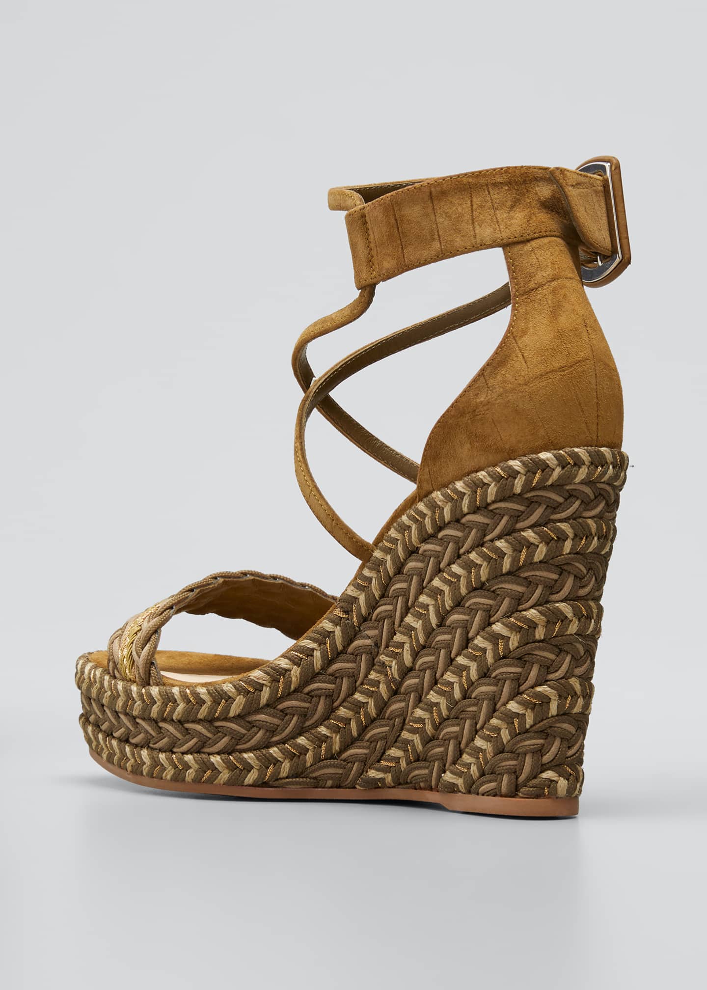 Christian Louboutin Bodrum Woven Cotton Ankle Tie Espadrille Sandals Bergdorf Goodman
