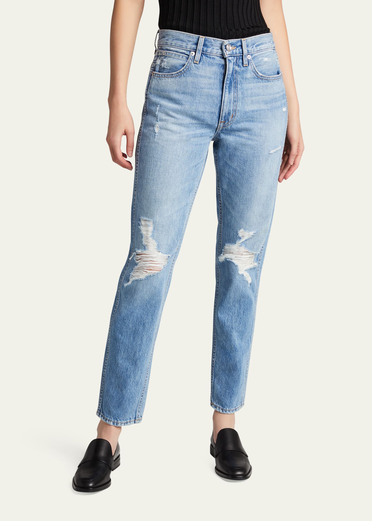 SLVRLAKE Virginia High-Rise Slim Tapered Jeans - Bergdorf Goodman