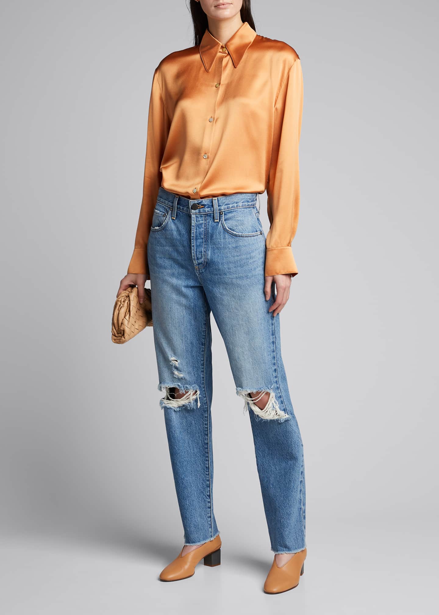Alice Olivia Jeans Amazing High Rise Boyfriend Jeans With Knee