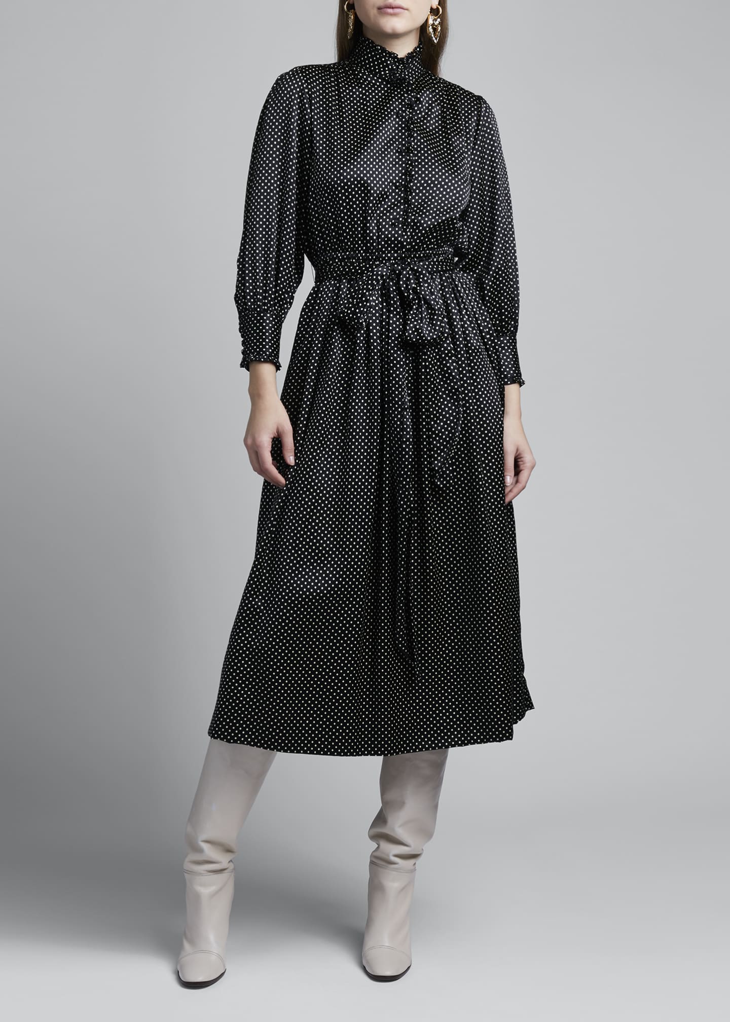 Marc Jacobs (Runway) Polka Dot Silk Satin Dress - Bergdorf Goodman