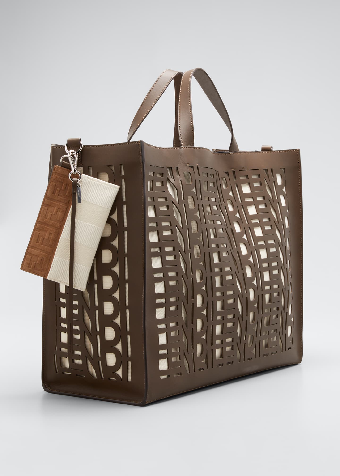Fendi Men's Fendi LaserCut Leather Tote Bag Bergdorf Goodman