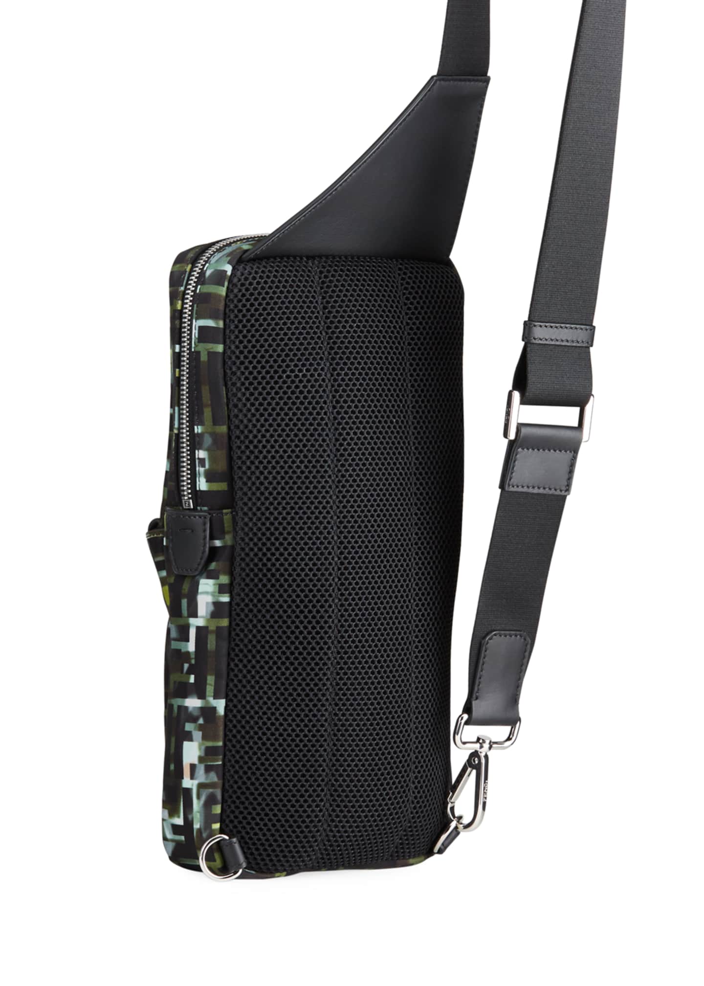 Fendi Men S Ff Camo Sling Backpack Bergdorf Goodman