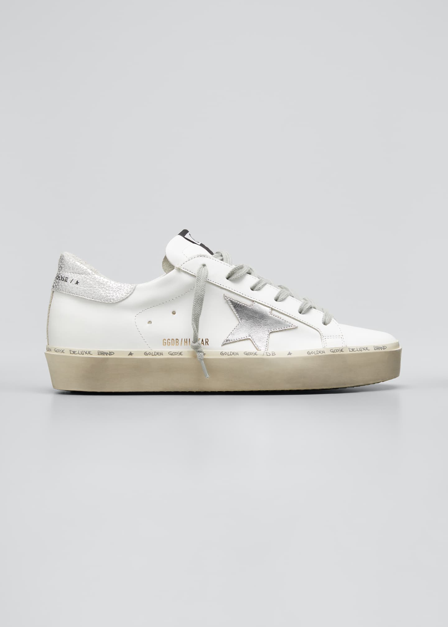 metallic leather sneakers