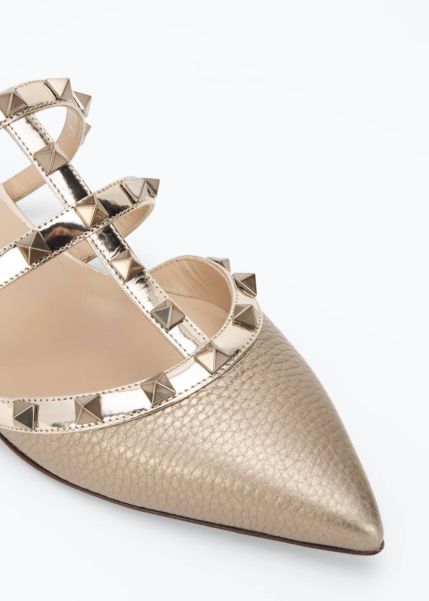 valentino garavani rockstud flat leather mules