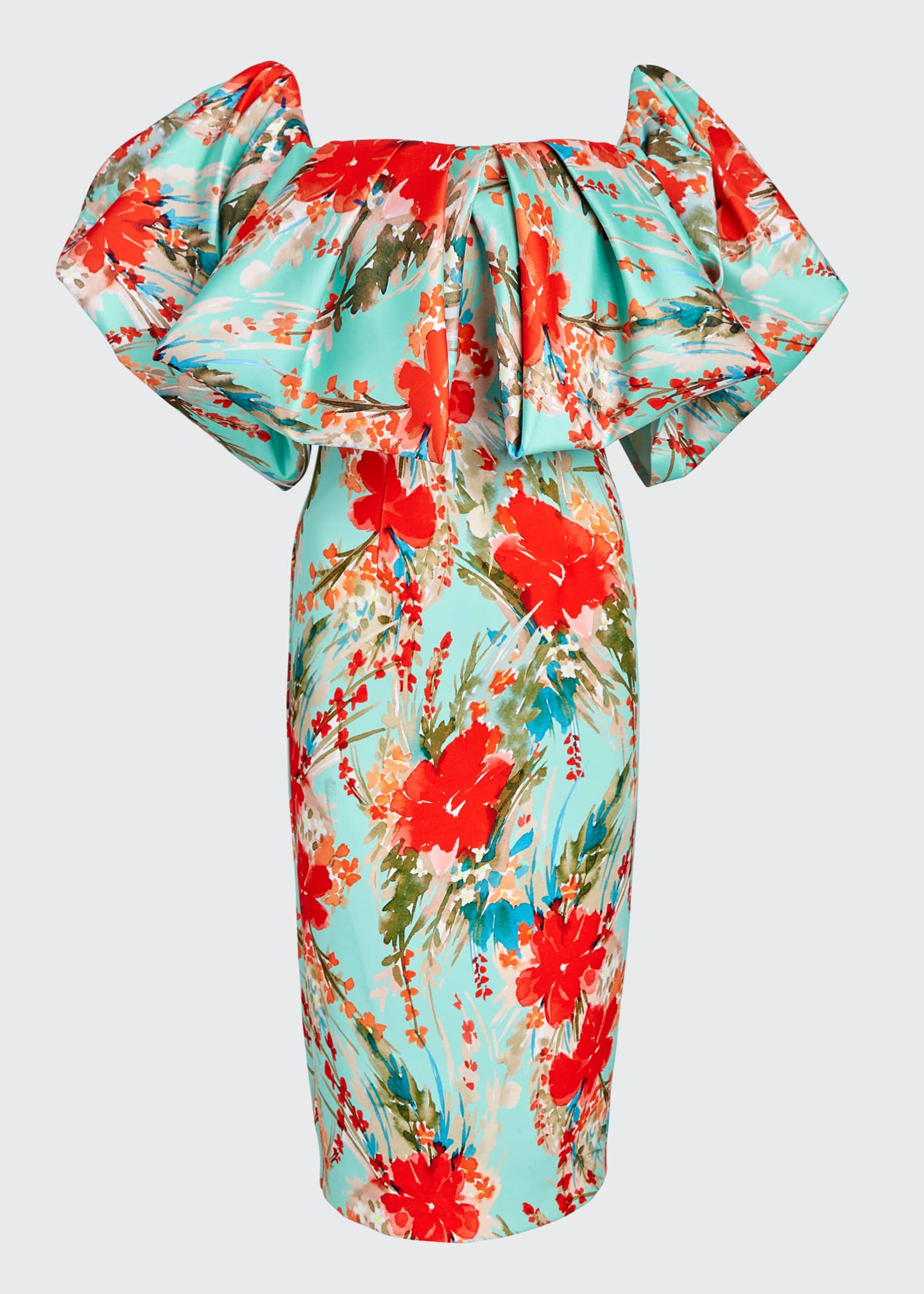 badgley mischka puff sleeve gown