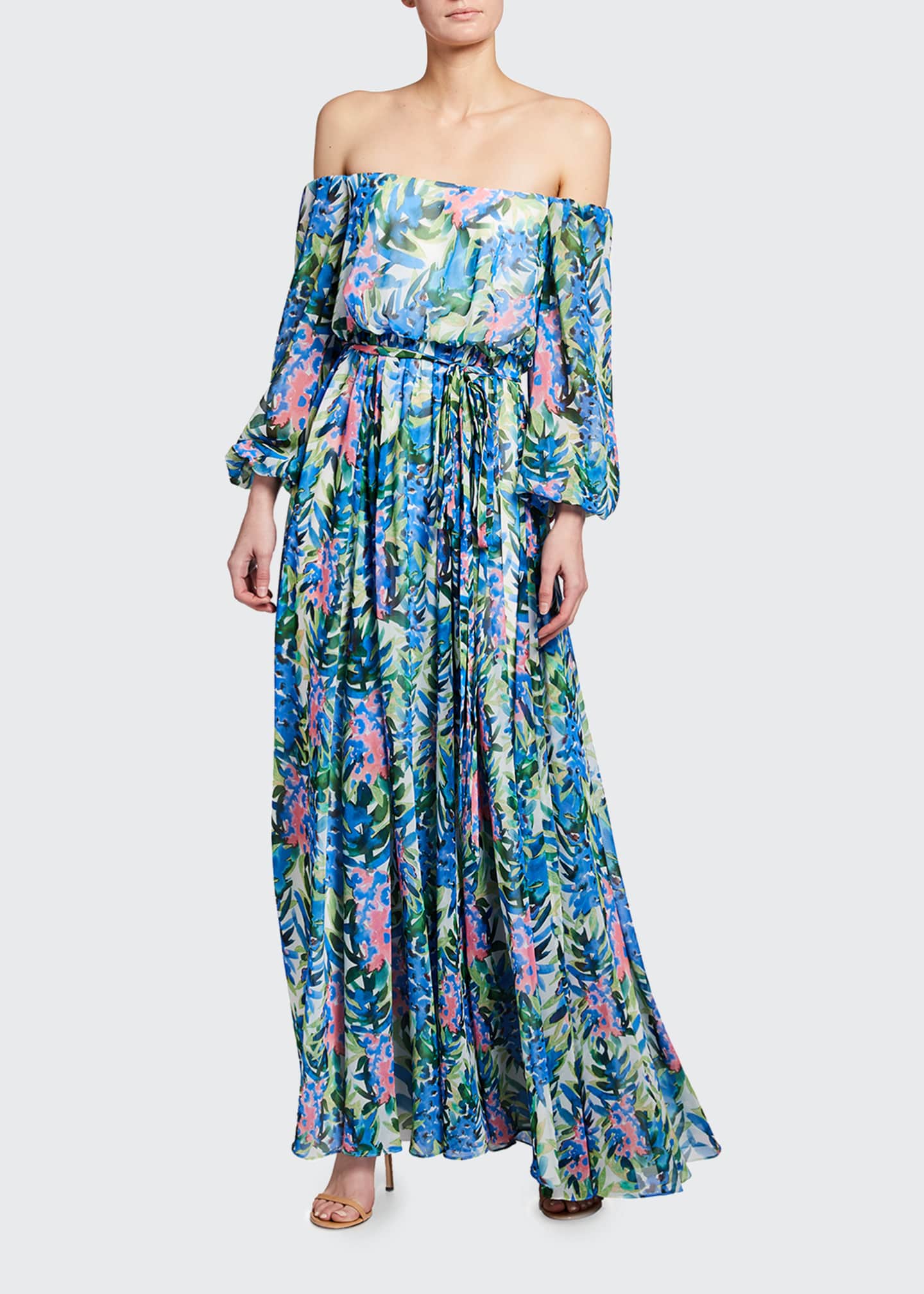badgley mischka off the shoulder dress