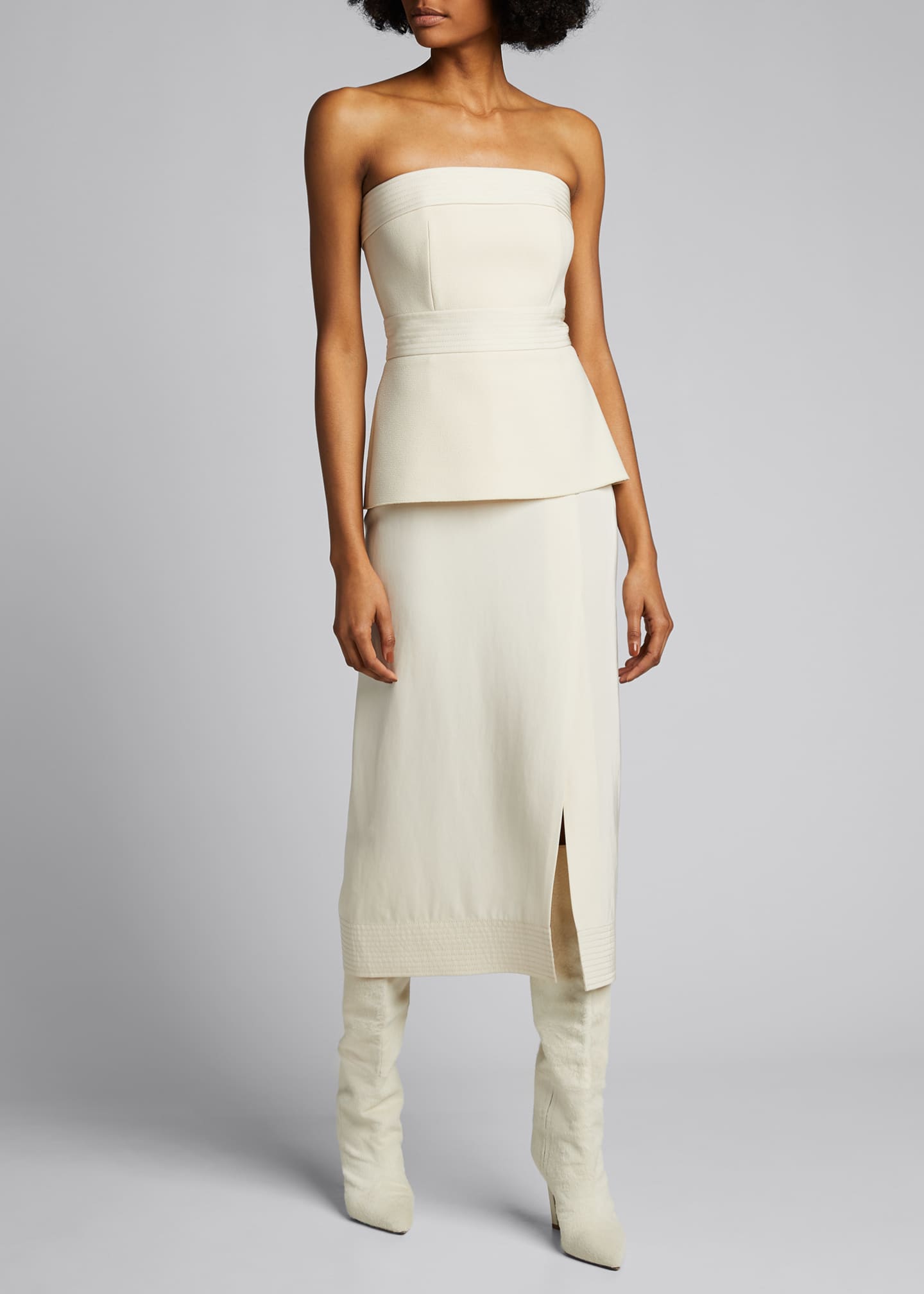 dion lee strapless crepe dress