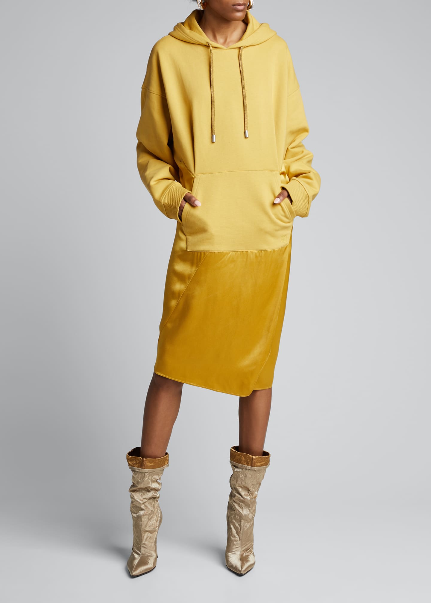 hoodie dress yellow